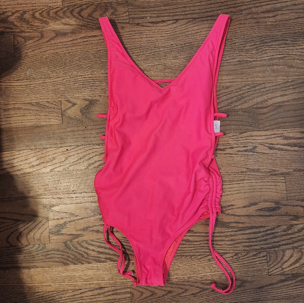 NEON Pink Swimsuit with Side Cutouts